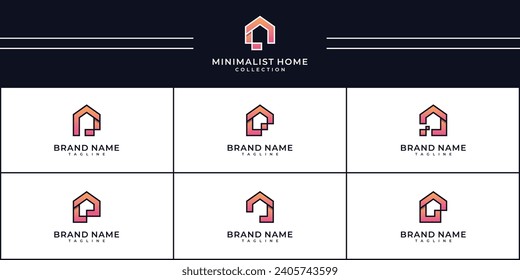 collection homes minimalist and modern logo design vector