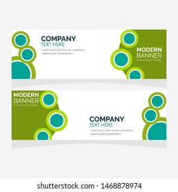 Collection horizontal business banner set vector templates. clean modern geometric abstract background layout for website design. 