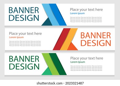 Collection horizontal business banner set vector templates. Clean modern geometric abstract background layout for website design. Simple creative cover header. rectangle size and website ratio.
