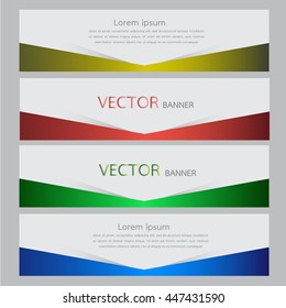 Collection horizontal business banner set vector templates. clean modern geometric abstract background layout for website design. simple creative cover header. in rectangle size