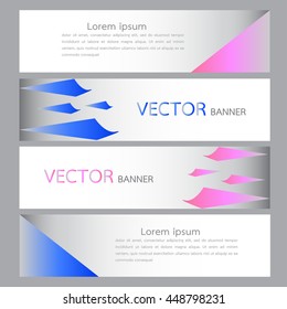 Collection horizontal business banner set vector templates. clean modern geometric abstract background layout for website design. simple creative cover header. in rectangle size