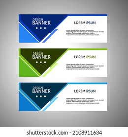 Colección de banners comerciales horizontales conjunto de plantillas vectoriales. Diseño de fondo abstracto geométrico moderno y limpio para el diseño del sitio web. Cabecera de portada creativa simple. De tamaño rectangular.