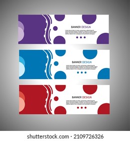 Collection of horizontal business banners or banners set vector templates. clean modern geometric abstract background layout for site design. simple creative cover header. in rectangle