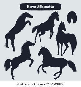 Vector de siluetas de caballo