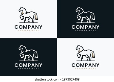 collection of horse template , logo design inspiration