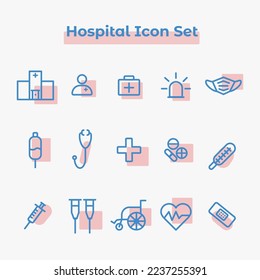 Collection Hospital Icon Vector Set