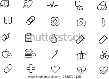 collection of Hospital ICONS in vector form, set of hopitals vector icons