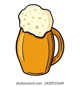 A collection of hot and frothy drinks for St. Patrick's Day. Vector illustration. isolated on a white background