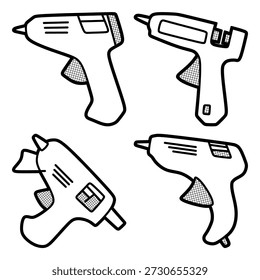 collection of hot glue gun vector images, editable lines