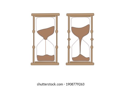 Collection Hourglass Icon Design Retro, klassisch, antik.  Vektorsymbol-Illustration.