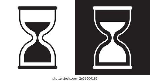 Collection of hourglass icons. Symbol of time, waiting or loading. Isolated vector illustration on white background.