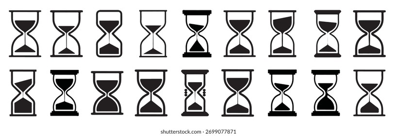 Kollektion Sanduhr weißer Hintergrund Vektor