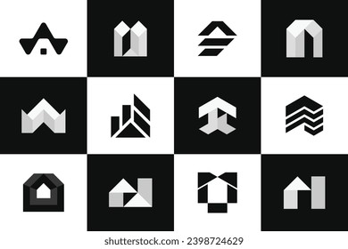 collection of house logo vectors.