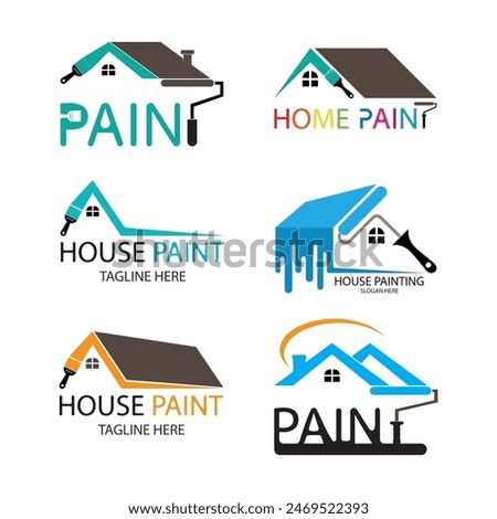 collection of house paint logo illustrations