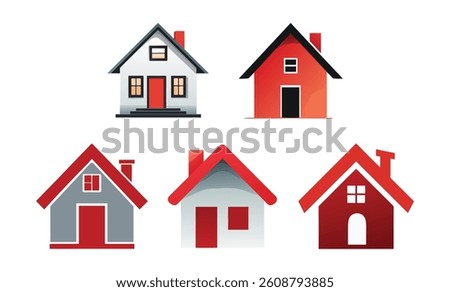 Collection of House Vector Icons for Real Estate, Home, or Architecture Designs