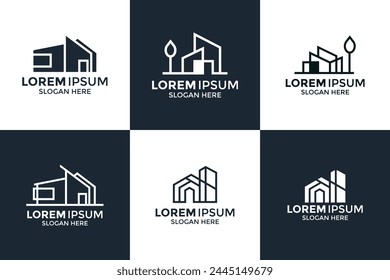 collection of housing and building logos