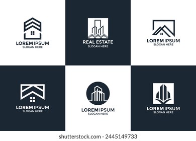 collection of housing and building logos
