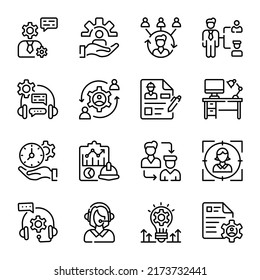 Collection of HR Services Linear Icons 

