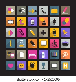collection of human communication flat shadows icon.