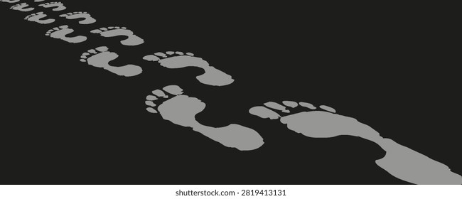 Collection human footprints vector. Boot sole, bare feet, baby footprint, high heel.