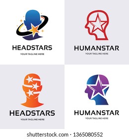 Collection of Human Head Star Logo Design Template Inspiration