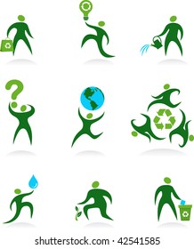colección de íconos humanos - tema de ecología