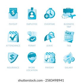 a collection of human resource, business and finance icons for mobile and desktop application
