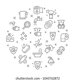 Collection of hygiene icons