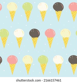 collection of ice cream of different flavors. summer sweet illustration