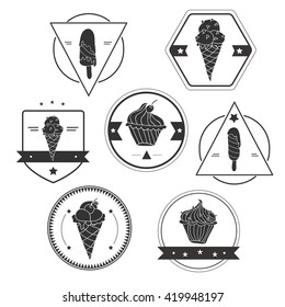 Collection of ice cream labels