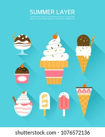 Collection of ice cream layers