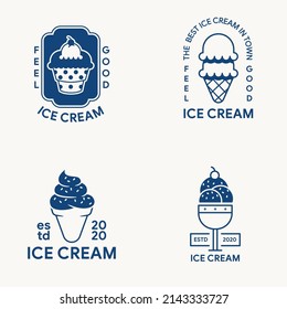 colección de la plantilla del logotipo de helados