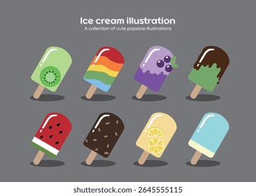 Collection of ice cream stick illustrations