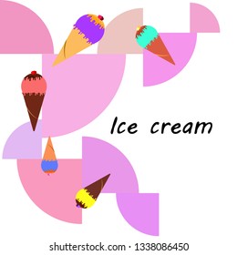 Collection of ice cream, sweet, abstract vector illustration.