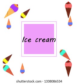 Collection of ice cream, sweet, abstract vector illustration.