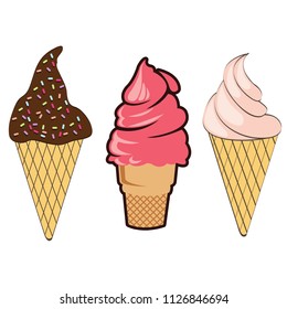 Collection of ice cream. Vector illustration design