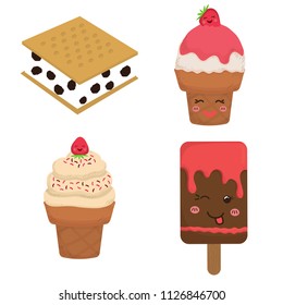 Collection of ice cream. Vector illustration design