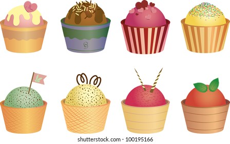 Collection of ice creams