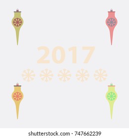 collection of icicle christmas toy Vector illustration Christmas decorations with snowflake