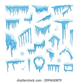 Colección de partículas para la decoración. Ilustraciones de invierno.