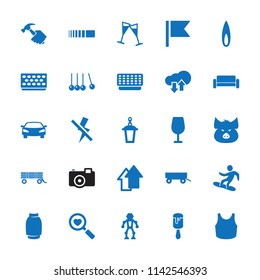 Collection icon. collection of 25 collection filled icons such as barrow, pig, cocktail, cradle, pot for plants, street lamp. editable collection icons for web and mobile.
