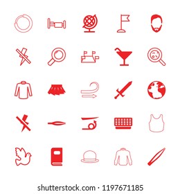 Collection icon. collection of 25 collection filled and outline icons such as globe, tweezers, straight hair, man hairstyle. editable collection icons for web and mobile.
