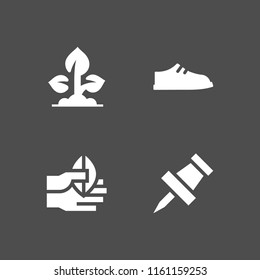 collection icon. 4 collection set with tree, tools and utensils, hand and footwear vector icons for web and mobile app
