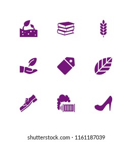 collection icon. 9 collection set with leaf, bud, tag and branch vector icons for web and mobile app