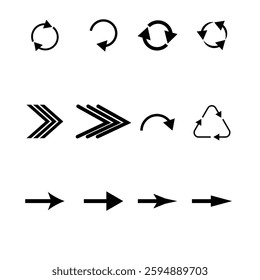 Collection of icon arrow on white background
