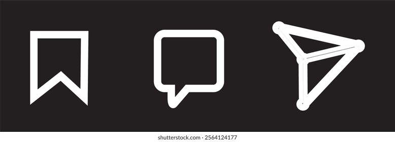 Collection of icon comment,  share, and save vector illustration design eps 10 
