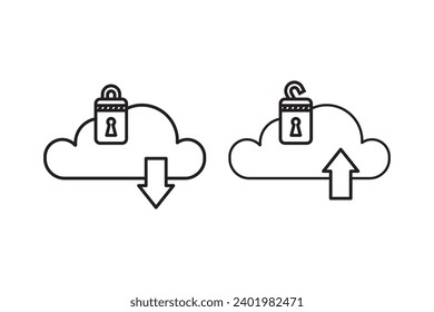 collection of icon design template with business technology theme. the object with combination cloud, lock, unlock, download and upload symbol. - Powered by Shutterstock - Get 15% off with code: PIKWIZARD15