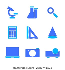 collection of icon designs about school laboratory equipment
