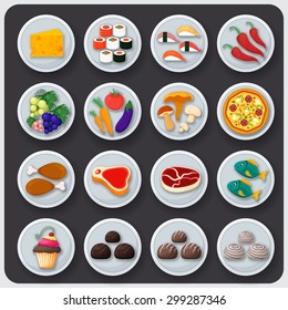 Collection icon with food on the plates