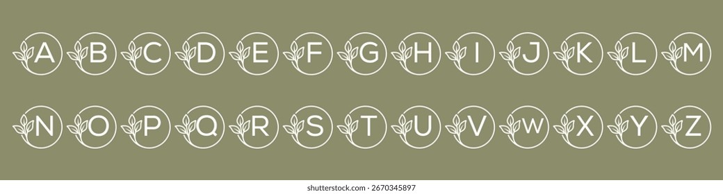 collection of icon, initial letter alphabet cosmetics fashion and beauty business logo design, round leaf nature bundle set icon graphic vector